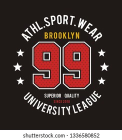 vector typography varsity for print t shirt men 