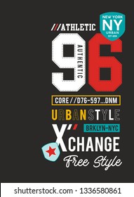 vector typography varsity for print t shirt men 