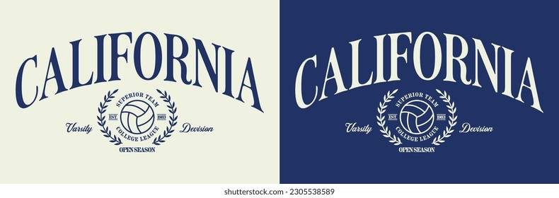 Vector typography in varsity vintage style