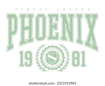 Vector typography in varsity vintage style