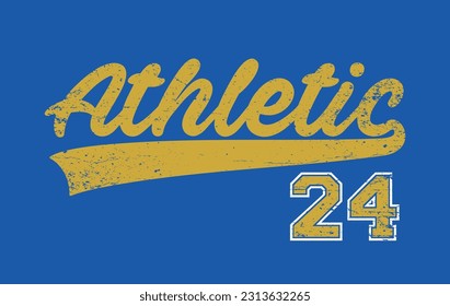 Vector typography in varsity vintage style. Texture is removable.
