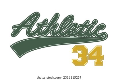 Vector typography in varsity vintage style. 