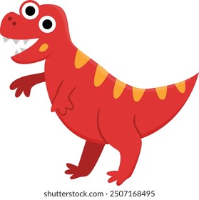 Vector tyrannosaurus rex icon. Cute dinosaur illustration for kids. Funny T-rex dino clipart for children isolated on white background. Cartoon prehistoric animal picture