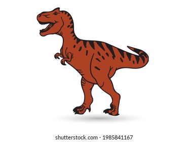 Vector tyrannosaurus rex silhouette. dinosaur isolated on white background.