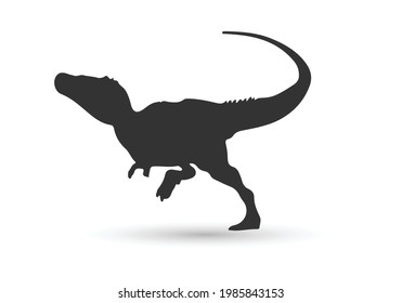 Vector tyrannosaurus rex silhouette. dinosaur isolated on white background.