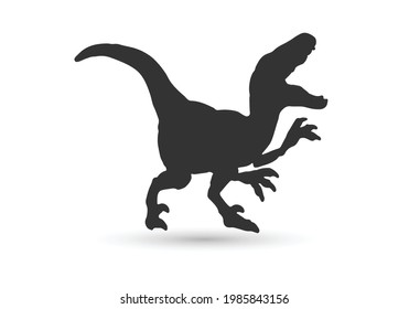 Vektor tyrannosaurus rex silhouette. Dinosaurier einzeln auf weißem Hintergrund.