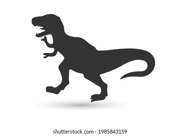 Vector tyrannosaurus rex silhouette. dinosaur isolated on white background.