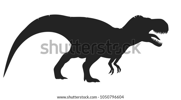 白い背景にベクターティラノサウルスのシルエット T Rex恐竜 のベクター画像素材 ロイヤリティフリー 1050796604