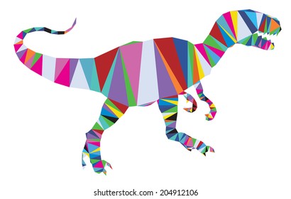 Vector tyrannosaurus rex in triangle style