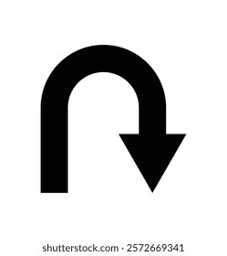 Vector U turn arrow design for direction. Road sign icon. Directional arrow icon.