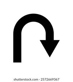 Vector U turn arrow design for direction. Road sign icon. Directional arrow icon.