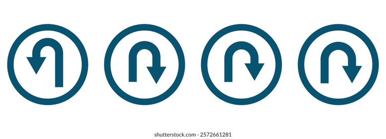 Vector U turn arrow. Go back return arrow icon.