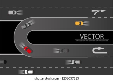 Vector U Turn Road