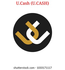 Vector U.Cash (U.CASH) digital cryptocurrency logo. U.Cash (U.CASH) icon. Vector illustration isolated on white background.