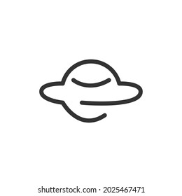 Vector ufo line icon. Symbol in trendy outline style. Vector illustration isolated on a white background. 