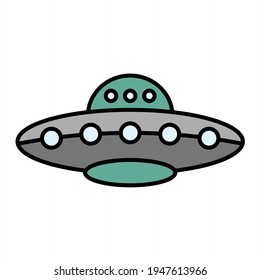 Diseño de iconos de esquema Ufo vectorial
