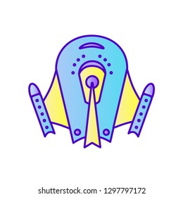 Vector UFO, spaceship, space station color line icon. Symbol and sign illustration design. Isolated on white background
