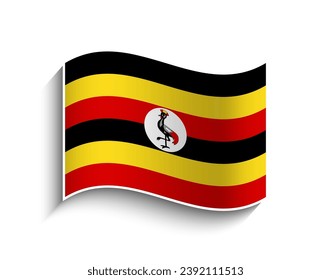 Vector Uganda waving Flag Icon