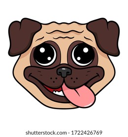 Vector Ugly Cartoon Pug Illustration