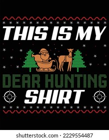 vector ugly christmas t shirt design