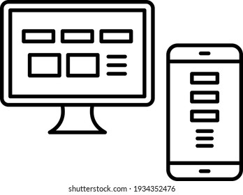 Diseño de iconos de esquema de diseño de Ui vector
