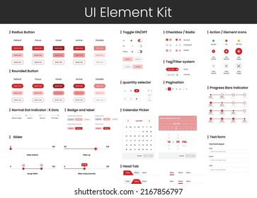 Vector UI Elements kit for website template and Mobile Application