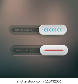 Vector ui elements - sliders buttons on a dark background