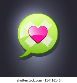 Vector UI icon with cute heart