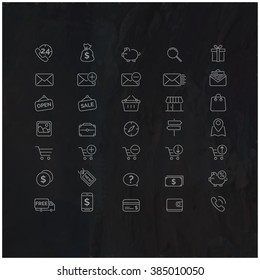 Vector ui icons for web and mobile interface on a black background for your design