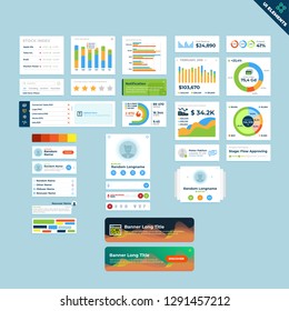 Vector UI kit.  UI elements for your web site, mobile app or any other interface.