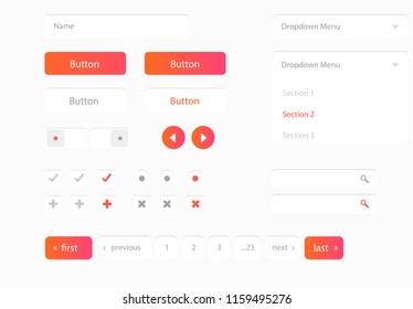 Vector UI kit web template. Web Design elements. Vector set of various elements used for User Interface projects. EPS 10