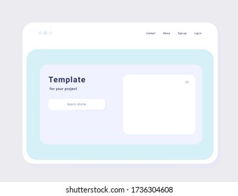 Vector ui, página de aterrizaje, plantilla de sitio web en estilo plano moderno. Todos los elementos están aislados.