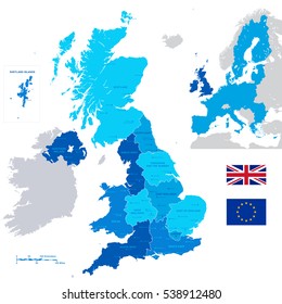 Vector UK Administrative Region Map