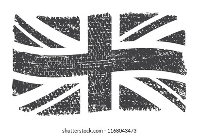 Vector UK flag in grunge style.