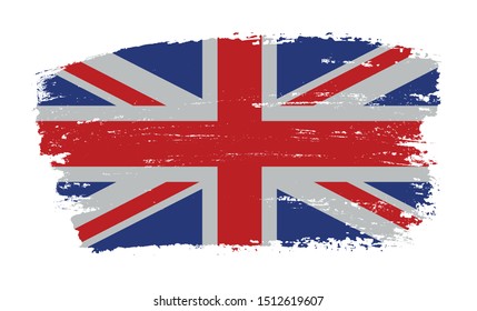 Vector UK flag in grunge style.