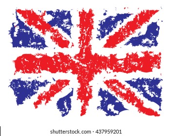 Vector UK flag in grunge style