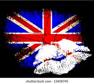 Vector UK flag with lips