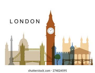 vector UK and landmark architecture vector set