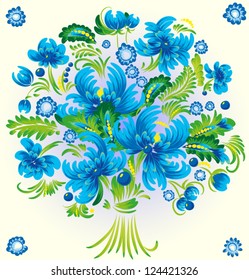 vector ukrainan folk flowers