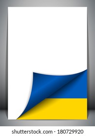 Vector - Ukraine Country Flag Turning Page
