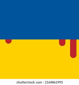 Vector Ukraine flag with blood drops