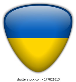 Vector - Ukraine Flag Glossy Button