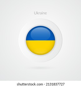 Vector Ukraine flag sign. Isolated Ukrainian circle symbol. Eastern Europe country illustration icon for presentation, sport event, travel, concept, web design, badge, war conflict