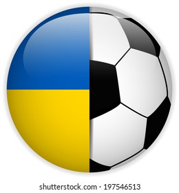 Vector - Ukraine Flag with Soccer Ball Background