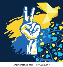 vector ukraine win peace love