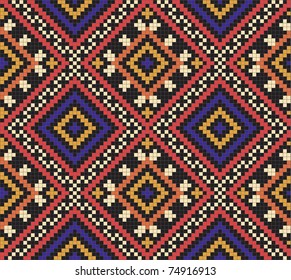 Vector Ukrainian ethnic seamless ornament