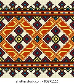 Vector Ukrainian ethnic seamless ornament