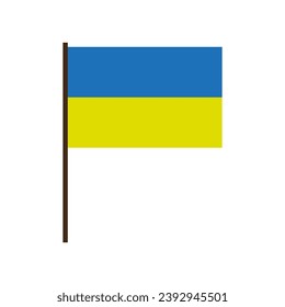 Vector Ukrainian flag. Flat style color yellow and blue