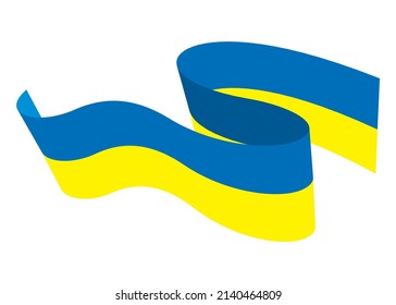 Vector Ukrainian flag. Yellow ribbon. No war, Save Ukraine. Vector
 illustration.