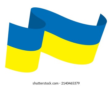 Vector Ukrainian flag. Yellow ribbon. No war, Save Ukraine. Anti-war vector
 illustration.